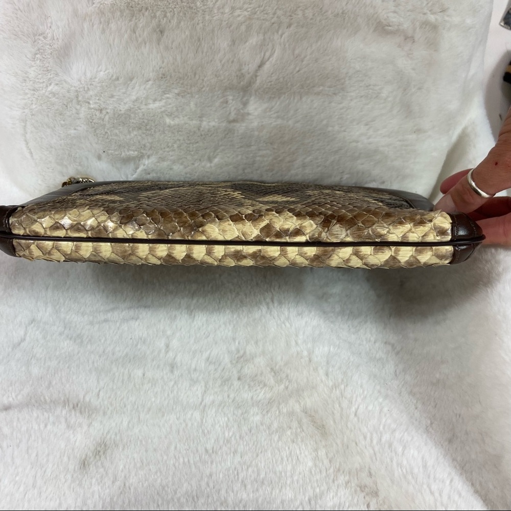Morle' 1970's-80's Python Snake Skin Clutch Makeu… - image 6